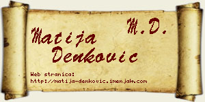 Matija Denković vizit kartica